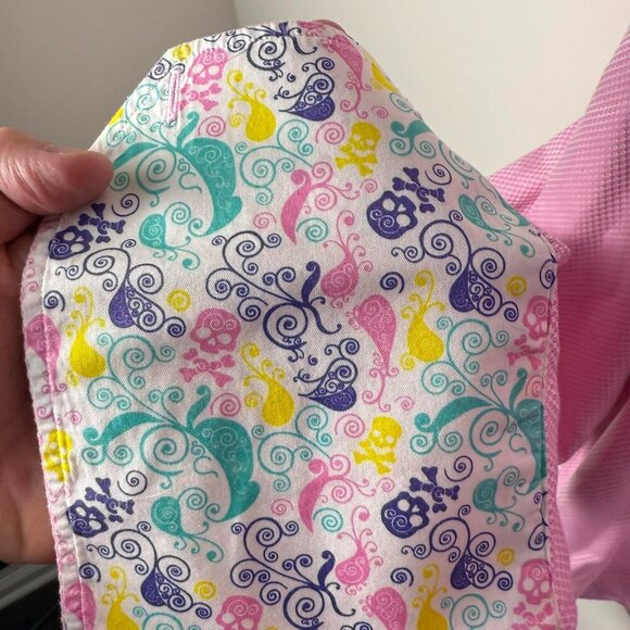 Robert Graham French Cuffs Skulls Paisley Pink 16 Neck - Picture 2 of 7